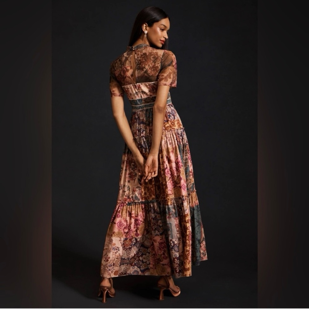 Anthropologie Elegant Floral Maxi Dress